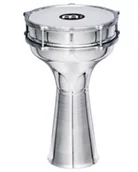 Instrumenty perkusyjne - Meinl Percussion HE-104 Darbuka aluminiowy z tworzywa sztucznego futra (gładka), średnica 20,32 cm (8 cali), srebrny HE-104 - miniaturka - grafika 1