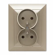 Gniazdka elektryczne - Timex Opal Gniazdo podwójne 2x2P+Z satyna 137571 - miniaturka - grafika 1