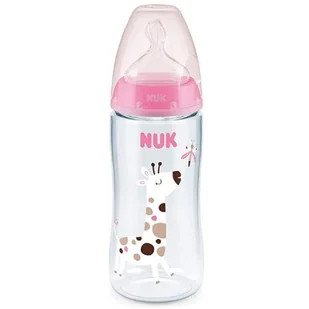Nuk Butelka z czujnikiem temperatury First Choice+ M 0-6m 300ml Różowa - Butelki dla niemowląt - miniaturka - grafika 1