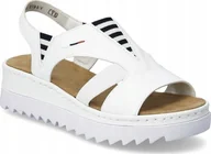 Sandały damskie - Rieker Rieker Sandals V44Y5-80 białe 36 - miniaturka - grafika 1