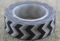 Scrapbooking - [60609] Taśma washi tape czarno- biała 10m - miniaturka - grafika 1