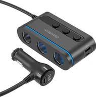 Ładowarki samochodowe - Ładowarka Choetech Ładowarka Choetech TC0021 samochodowa 2x USB-C PD 1x USB-A QC 3x gniazdo zapalniczki - czarna - miniaturka - grafika 1