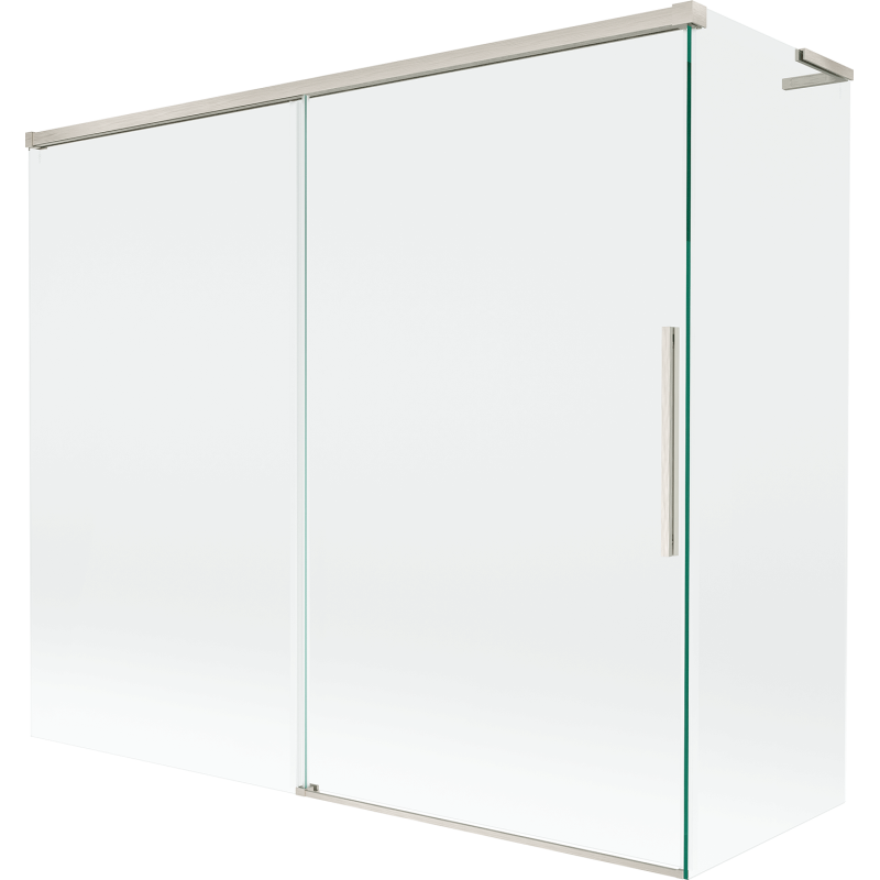 Mexen Rox L parawan nawannowy 2-skrzydłowy rozsuwany 180 + 80 x 150 cm, transparent, nikiel szczotkowany - 8C9L-180-080-97-00