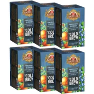Herbata - BASILUR Cold Brew - Owocowa herbata bezkofeinowa z aromatem granatu i borówki, herbata na zimno w saszetkach 20 x 2 g x6 - miniaturka - grafika 1