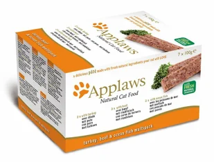 Applaws Natural Cat Food Delicious Pate Multipack 7x100g indyk,wołowina,ryba oceaniczna) 41056-uniw - Mokra karma dla kotów - miniaturka - grafika 1