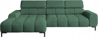 Sofy i kanapy - DomoHome Narożnik tapicerowany w kształcie litery L Lewa strona 177x270 cm Narożnik z funkcją spania Sofa rozkładana Funkcja spania Małe 3 siedziska Regulowane zagłówki Regulowane siedzisko Zielony - miniaturka - grafika 1