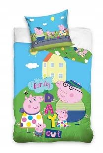 100X135 POŚCIEL Świnka Peppa Pepa RÓŻ TORT GEORGE - Pościel dla dzieci - miniaturka - grafika 1