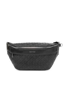 Calvin Klein Saszetka nerka Emblem Emboss Waistbag LV04D3205G Czarny - Nerki - miniaturka - grafika 1