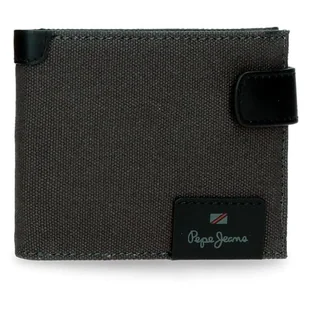 Pepe Jeans Hilltop Portfel poziomy z zapięciem na kliknięcie szary 11x8,5x1 cm Skóra by Joumma Bags, Szary, Talla única, Portfel poziomy z zapięciem na klik - Portfele - miniaturka - grafika 1