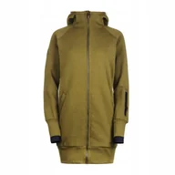 Bluzy damskie - Bluza długa damska bawełniana oliwka gruba kieszenie na zamek CUNA L - miniaturka - grafika 1