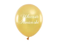 Wieczór panieński i kawalerski - Balony lateksowe z nadrukiem Wieczór panieński - złote - 30 cm - 5 szt. - miniaturka - grafika 1