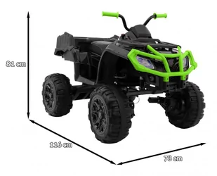 Quad XL ATV 2,4GHz na akumulator dla dzieci Czarno-Zielony + Pilot + Napęd 4x4 + Bagażnik + Wolny Start + EVA + Audio LED - Samochody i pojazdy dla dzieci - miniaturka - grafika 2