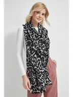 Apaszki i szaliki damskie - Lucky Bees Szal w kolorze szaro-czarnym - 180 x 80 cm - miniaturka - grafika 1