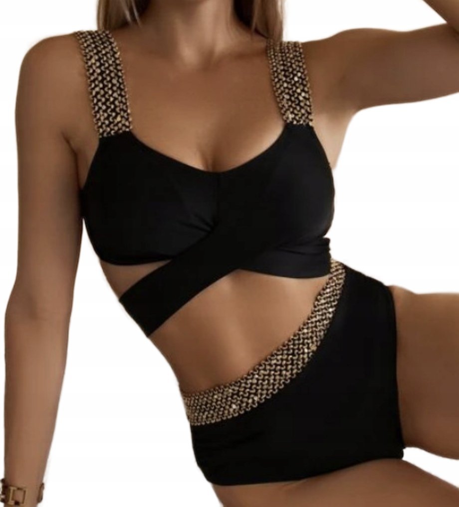 Dwuczęściowy Strój Kąpielowy Wysoki Stan Bikini L