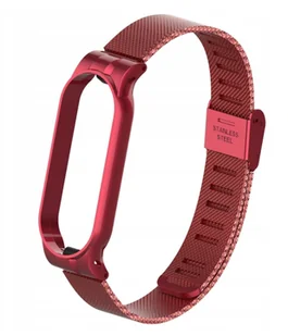 Stalowa bransoletka, opaska do Xiaomi Mi Band 5 / 6 czerwona - Akcesoria do smartwatchy - miniaturka - grafika 1