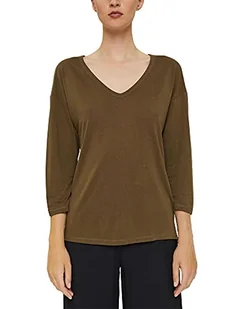 ESPRIT Collection T-shirt damski, 355/ciemny khaki., XS - Koszulki i topy damskie - miniaturka - grafika 1