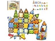 Klocki - Konstrukcyjne Klocki Magnetyczne PARK DINOZAURÓW 90 El. - miniaturka - grafika 1