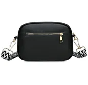 Torebki damskie - Czarna torebka skórzana na ramię torba damska elegancka - miniaturka - grafika 1