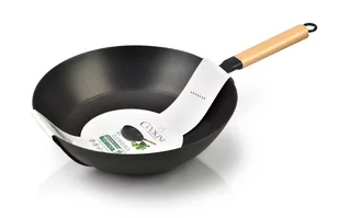 Lumarko Patelnia Lumarko wok 34cm czarny+drewno - Patelnie - miniaturka - grafika 2