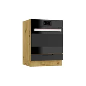 Szafki kuchenne - Szafka pod piekarnik ISABEL DK60 czarny mat/dąb artisan - miniaturka - grafika 1