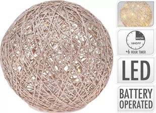 Kula świetlna dekoracyjna w kolorze metalicznym złocie 15 LED światło białe 15x15x14 cm - Oświetlenie świąteczne - miniaturka - grafika 1