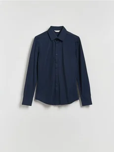 Reserved - Gładka koszula super slim fit - granatowy - Koszule męskie - miniaturka - grafika 1