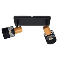 Lampy sufitowe - Coletta lampa sufitowa (spot) 2-punktowa czarna/jasny orzech SPL-90110-2 - miniaturka - grafika 1