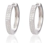 Kolczyki - Kolczyki srebrne błyszczące cyrkonie - miniaturka - grafika 1