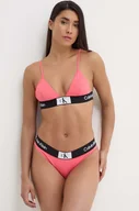 Stroje kąpielowe - Calvin Klein biustonosz kąpielowy kolor różowy lekko usztywniona miseczka KW0KW02451 - miniaturka - grafika 1