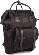 Plecaki - Plecak Damski Czarny Duży Damski Turystyczny Miejski Materiałowy Do Pracy Szkoły Na Studia Uczelnię Bag Street - miniaturka - grafika 1