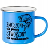Kubki - KUBEK STALOWY Emaliowany NIEBIESKI 250ml Stworzony do Wędkowania Ryba Wzory - miniaturka - grafika 1