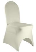Pokrowce na meble - POKROWIEC na krzesło elastyczny KREMOWY ślub - miniaturka - grafika 1