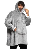 Koce - InnovaGoods Polarowy koc z kapturem w kolorze szarym - miniaturka - grafika 1