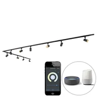 Lampy sufitowe - QAZQA Inteligentny system szynowy czarny 1-fazowy 10 świateł z Wifi GU10 - Jeana - miniaturka - grafika 1