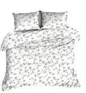 Pościel - Karo Pościel flanelowa 160x200 biała różowa kwiaty 1228 Flanela Max - miniaturka - grafika 1