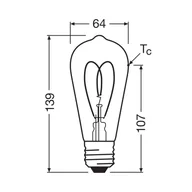 Żarówki LED - OSRAM LED Vintage ST64 E27 4,9W 922 Heart Filament ściemniany złoty - miniaturka - grafika 1