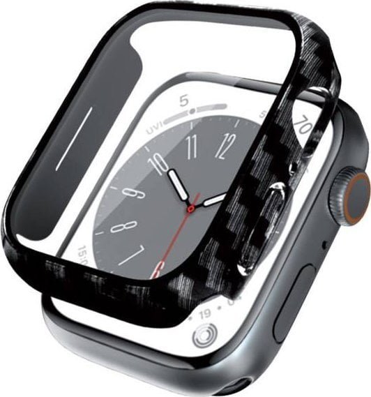Crong Crong Hybrid Watch Case - Etui ze szkłem Apple Watch 44mm Carbon