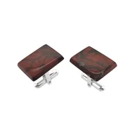 Spinki do mankietów i krawatów - Spinki do mankietów Jaspis czerwony (S1297) Srebro [925] - miniaturka - grafika 1