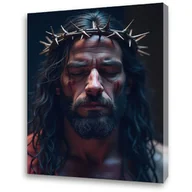 Ikony i obrazy sakralne - Obraz religijny na płótnie Jezus w koronie cierniowej - miniaturka - grafika 1