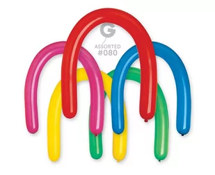 Gemar Balloons Balony modeliny GEMAR 350 MIX party, 100 szt D6/80 - Balony i akcesoria - miniaturka - grafika 1