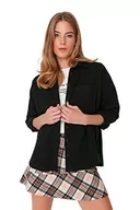 Płaszcze damskie - TRENDYOL Trendyol Regular standardowy płaszcz damski, tkany, płaszcz, 1 szt, czarny, 40 - miniaturka - grafika 1