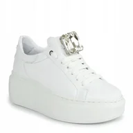 Sneakersy damskie - Carinii B9836-L46 białe sneakersy damskie sportowe platforma modne r.38 - miniaturka - grafika 1