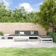 Meble ogrodowe - 5-cz. zestaw wypoczynkowy do ogrodu, poduszki, biały, drewno Lumarko! - miniaturka - grafika 1