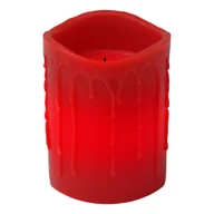 Świece - Świeca LED woskowa DRIP czerwona 10cm - miniaturka - grafika 1