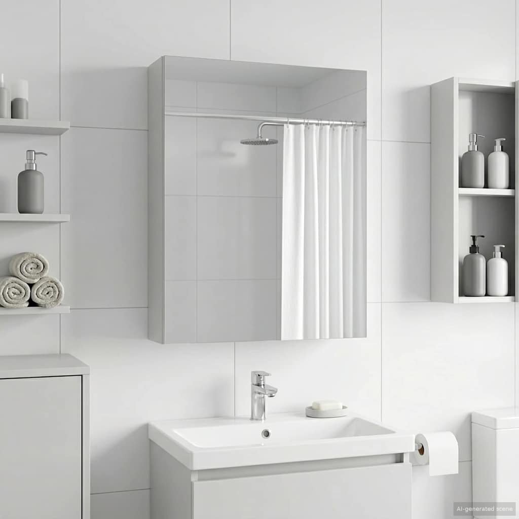 vidaXL vidaXL Szafka z lustrem do łazienki z półką Biały 50 x 14,5 x 70 cm