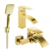 Baterie umywalkowe - Mexen Libra R62 zestaw wannowy, złoty - miniaturka - grafika 1