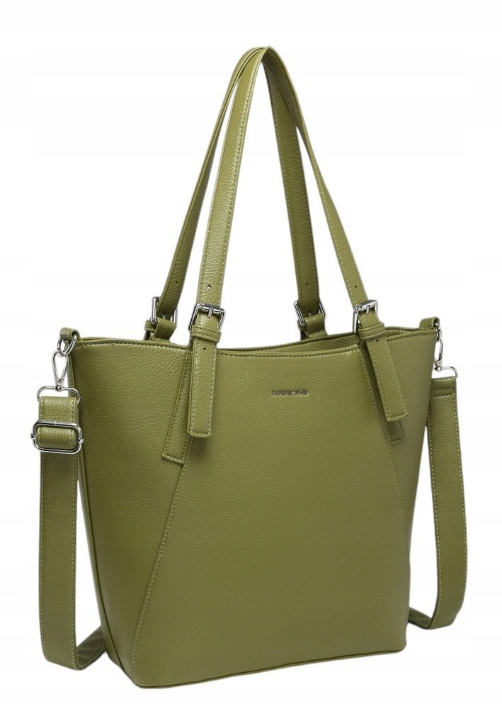 Pojemna Torebka Damska Zielona Shopper na Ramię LUIGISANTO HS1239 Green