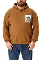 Bluzy męskie - s.Oliver Big Size Męska bluza z długim rękawem Regular Fit, brązowy, 3XL - miniaturka - grafika 1