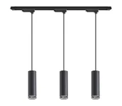 Lampy sufitowe - Lampa wisząca na lince do systemu szynowego PIPE 3xGU10/10W/230V czarna - miniaturka - grafika 1