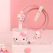 Inne - TEMU Etui ochronne z silikonu do 20W Ładowarka, Ładowarka i kabel do transmisji danych, z uroczym motywem Hello Kitty. - miniaturka - grafika 1
